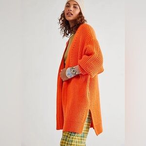 FREE PEOPLE Nightingale Cardigan - Sundried Orange - Size Small
